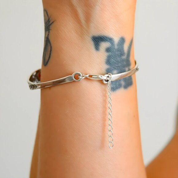 Baltic Cherry Amber Octopus Bracelet Sterling Silver Adjustable - Picture 5 of 6